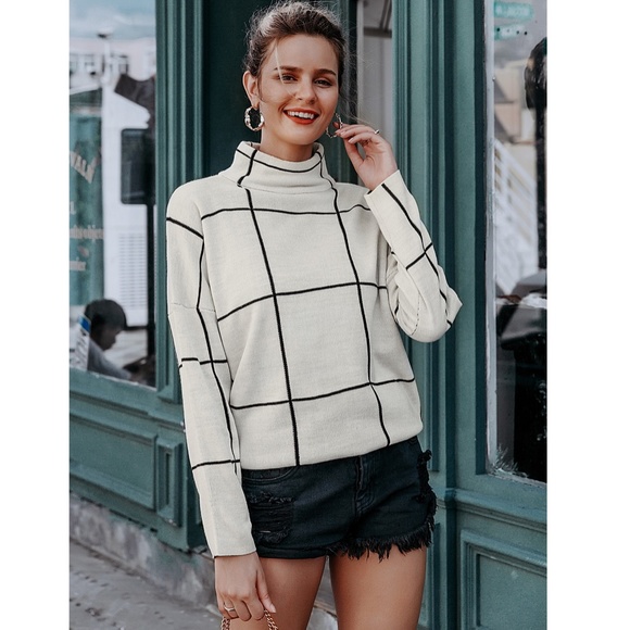 Turtleneck Pullover Sweater Dirty White - Picture 8 of 16